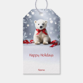 Etiqueta Para Presente Etiqueta de Presente de Natal de Urso Polar