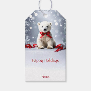 Etiqueta Para Presente Etiqueta de Presente de Natal de Urso Polar