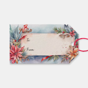 Etiqueta Para Presente Etiqueta de Presente de Natal do Poinsettias Editá