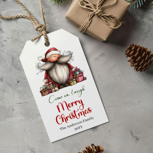 Etiqueta Para Presente Etiqueta de Presente de Natal em Aquarela do Papai
