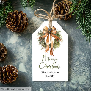 Etiqueta Para Presente Etiqueta de Presente de Natal em Aquarela Rústica
