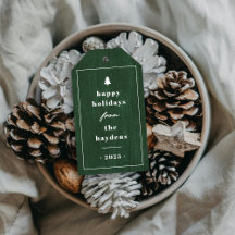 Etiqueta de Presente de Natal em Madeira de Árvore