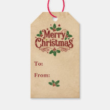 Etiqueta de Presente de Natal em Papel Kraft de Me