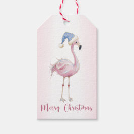 Etiqueta Para Presente Etiqueta de Presente de Natal Flamingo Rosa Papai