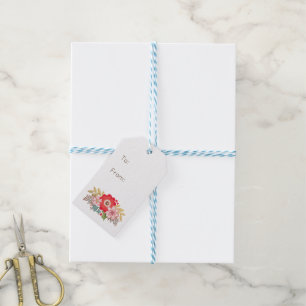 Etiqueta Para Presente Etiqueta de Presente de Natal Floral de Na moda ve
