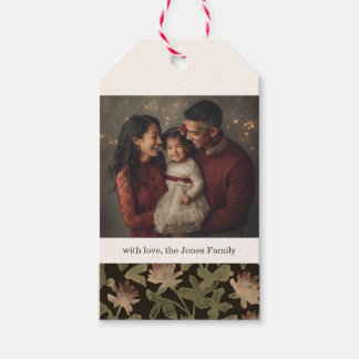 Etiqueta Para Presente Etiqueta de presente de Natal floral escura Vitori