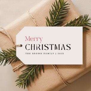 Etiqueta Para Presente Etiqueta de Presente de Natal Minimalista Marfim C