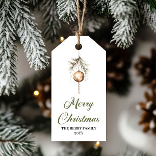 Etiqueta Para Presente Etiqueta de Presente de Natal Moderna em Verde e D