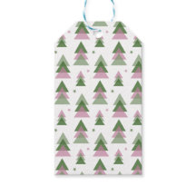 Etiqueta de presente de Natal moderno rosa e verde