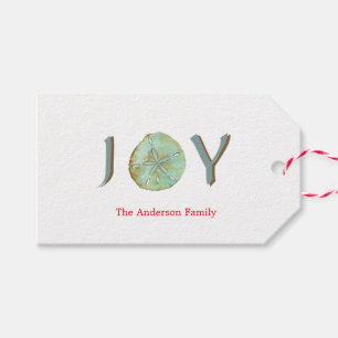Etiqueta Para Presente Etiqueta de presente de Natal náutico em Aqua com