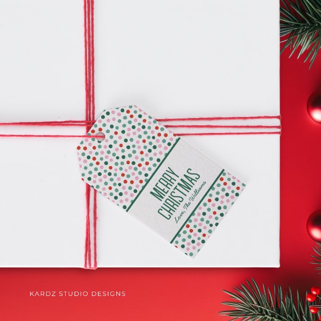 Etiqueta Para Presente Etiqueta de presente de Natal Personalizado (Personalize these fun and modern gift tags for your holiday gift and give merry vibes to your family)