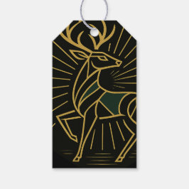 Etiqueta Para Presente Etiqueta de Presente de Natal Rena em Art Deco