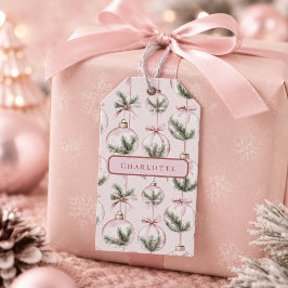 Etiqueta Para Presente Etiqueta de Presente de Natal Rosa Moderna