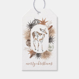 Etiqueta Para Presente Etiqueta de Presente de Natal Rustic Deer Holiday