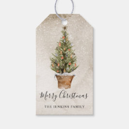 Etiqueta Para Presente Etiqueta de Presente de Natal Rustic Merry