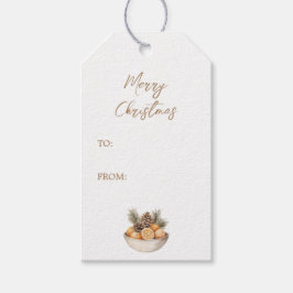 Etiqueta Para Presente Etiqueta de Presente de Natal Rústico Citrus Hygge