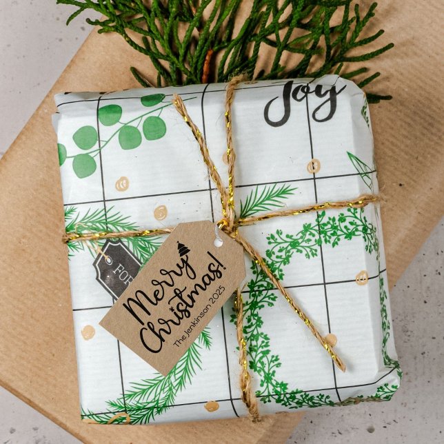 Etiqueta Para Presente Etiqueta de presente de Natal Simples Preto (Criador carregado)