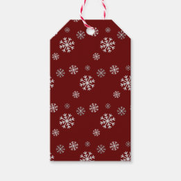 Etiqueta Para Presente Etiqueta de presente de Natal Vermelho com Neve