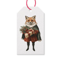 ETIQUETA DE PRESENTE DE NATAL VINTAGE FOX