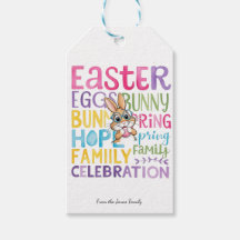 Etiqueta de presente de Páscoa Bunny, EasterBunny 