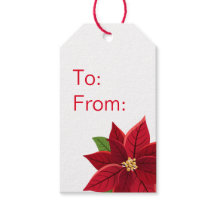 Etiqueta de Presente de Poinsettia Natal
