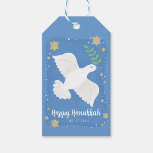Etiqueta Para Presente Etiqueta de Presente de Pombo de Hanukkah Desenhad