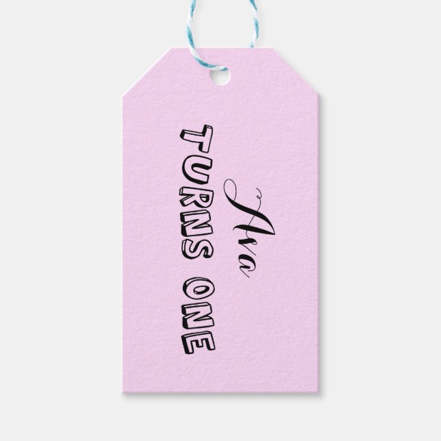 Etiqueta Para Presente Etiqueta de Presente de Primeiro Aniversário (Frente)