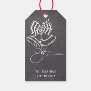 Etiqueta Para Presente Etiqueta de presente de sinos de Natal em quadro-n