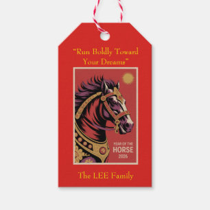 Etiqueta Para Presente Etiqueta de Presente do Ano do Cavalo 2026