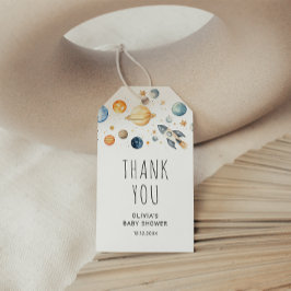 Etiqueta Para Presente Etiqueta de Presente do Chá de fraldas Espacial do