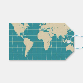Etiqueta Para Presente Etiqueta de Presente do Mapa Mundial