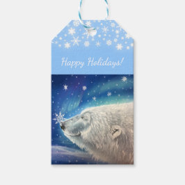 Etiqueta Para Presente Etiqueta de Presente do Polar Bear Snowflakes