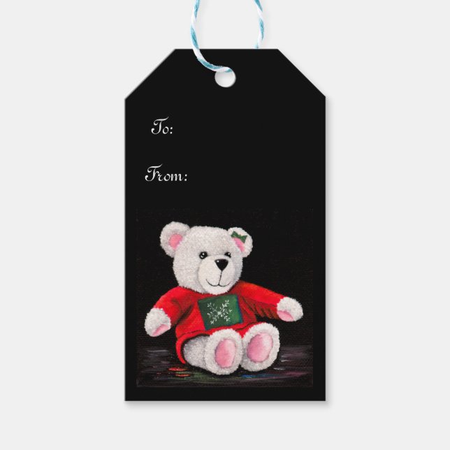 Etiqueta Para Presente Etiqueta de presente do Ursinho de Natal (Frente)