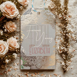 Etiqueta Para Presente Etiqueta de Presente Dourada do Rateleira Elegante