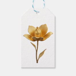 Etiqueta Para Presente Etiqueta de Presente Flor Dourada