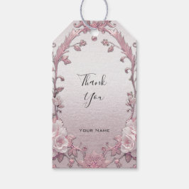 Etiqueta Para Presente Etiqueta de Presente Floral Cor-de-Rosa Única