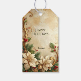 Etiqueta Para Presente Etiqueta de Presente Floral de Natal