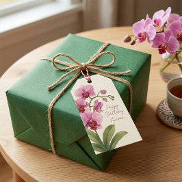 Etiqueta Para Presente Etiqueta de Presente Floral de Orquídea Personaliz