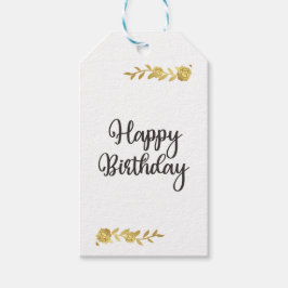 Etiqueta Para Presente Etiqueta de Presente Floral Dourada Elegante