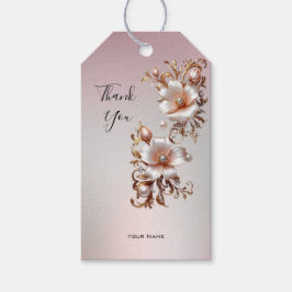 Etiqueta Para Presente Etiqueta de Presente Floral Rosa Decorativa
