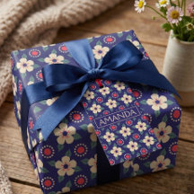 Etiqueta de presente floral vintage personalizada