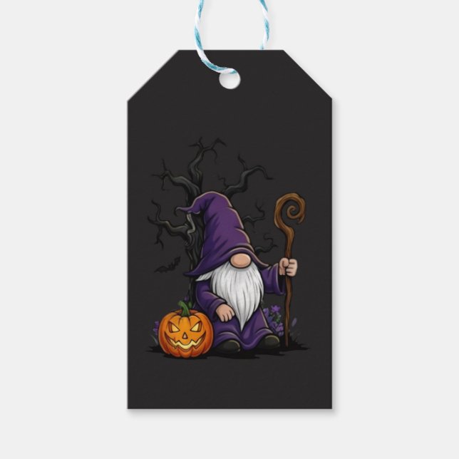 Etiqueta Para Presente Etiqueta de Presente Gnome de Halloween (Frente)