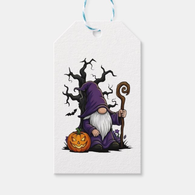 Etiqueta Para Presente Etiqueta de Presente Gnome de Halloween (Frente)