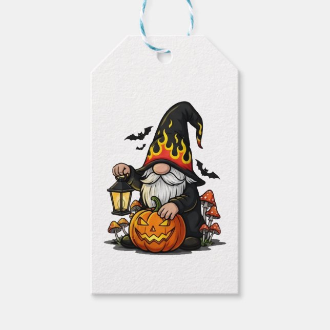 Etiqueta Para Presente Etiqueta de Presente Gnome de Halloween (Frente)