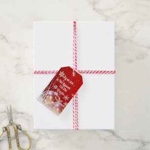 Etiqueta Para Presente Etiqueta de Presente Jesus é a Razão Natal Vermelh