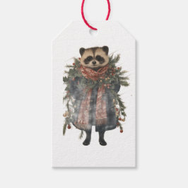 ETIQUETA PARA PRESENTE ETIQUETA DE PRESENTE MAPACHE DE NAVIDAD