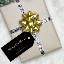 Etiqueta de Presente Minimalista Elegante Dourado 