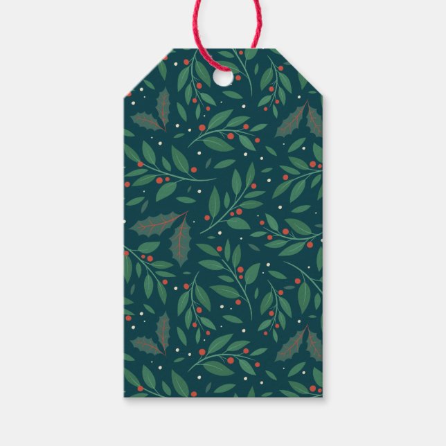 Etiqueta Para Presente Etiqueta de Presente Mistletoe Holly Charm (Frente)