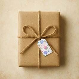 Etiqueta Para Presente Etiqueta de Presente Personalizada de Hydrangea em