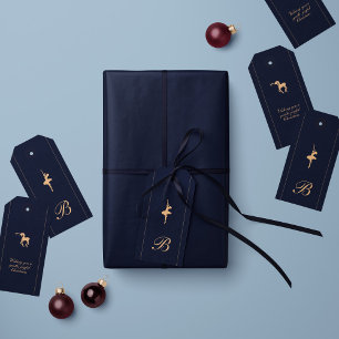 Etiqueta Para Presente Etiqueta de presente personalizada de luxo azul de
